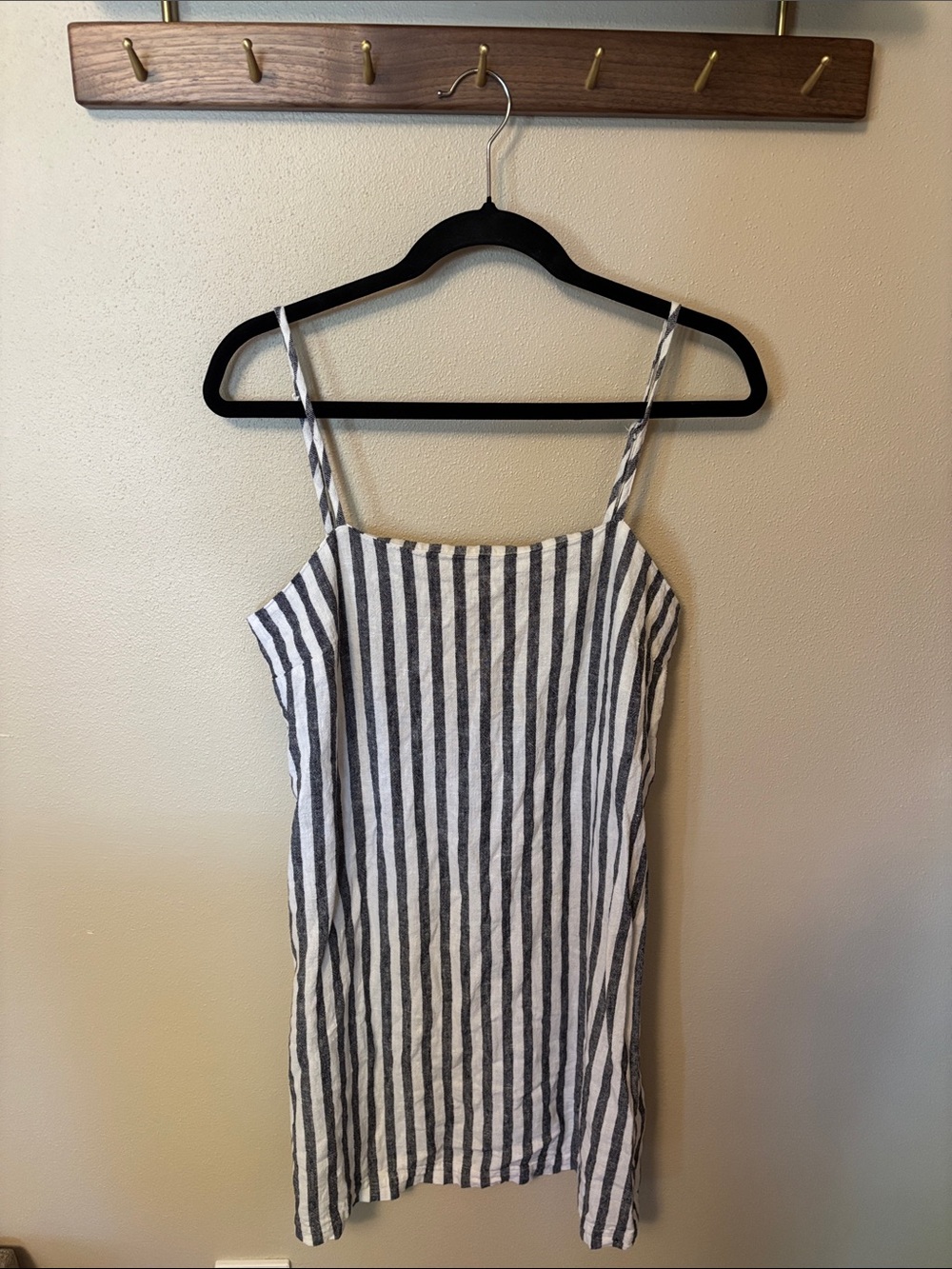 Striped Spaghetti Strap Dress in Navy and White